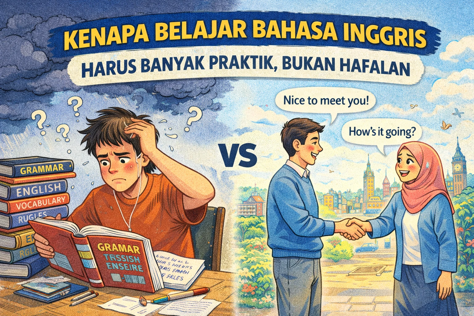 You are currently viewing Kenapa Belajar Bahasa Inggris Harus Banyak Praktik, Bukan Hafalan